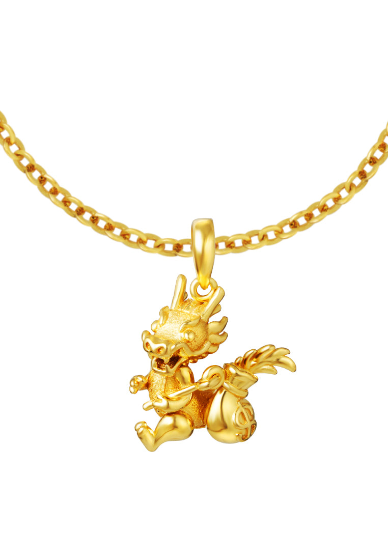 TOMEI Rich Dragon Pendant, Yellow Gold 916