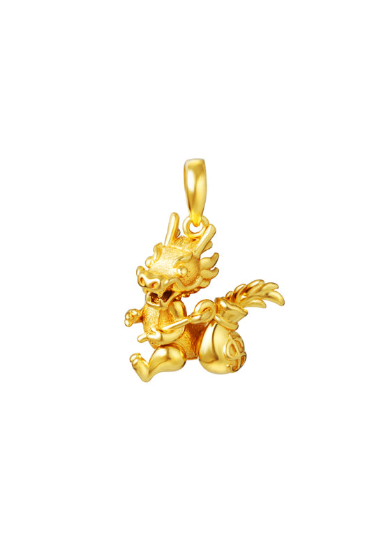 TOMEI Rich Dragon Pendant, Yellow Gold 916