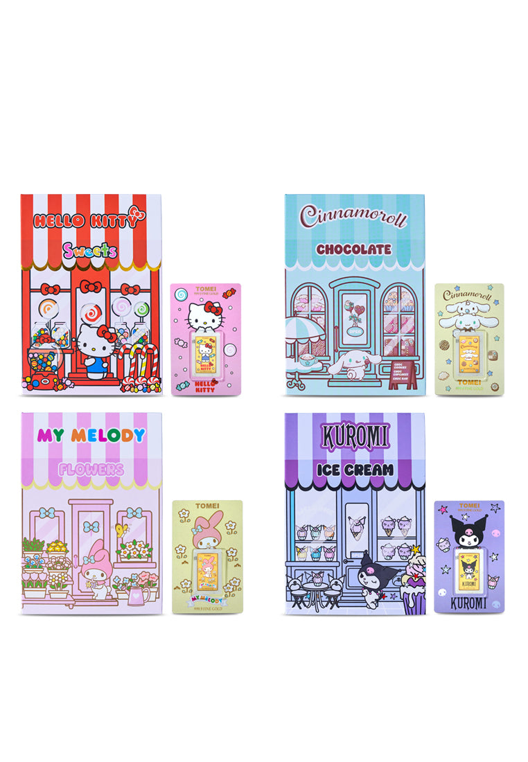 TOMEI x Sanrio Golden Blind Box Full Set Gold Wafer 0.80G I Fine Gold 9999