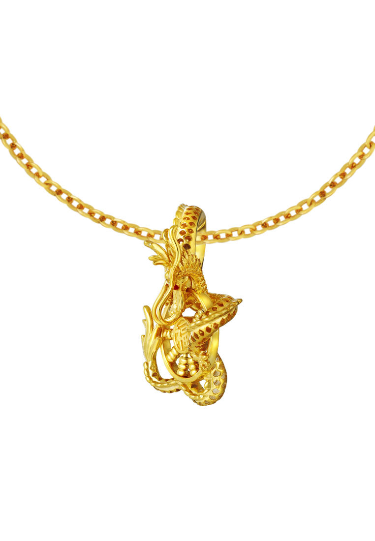 TOMEI Blissful Collection Dragon Abacus Pendant, Yellow Gold 916