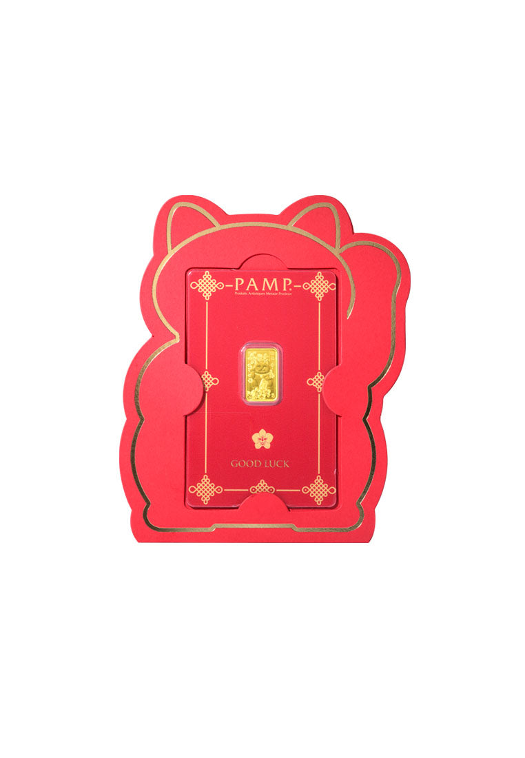 TOMEI x PAMP Lucky Cat Gold Bar 2.5G I Fine Gold 9999