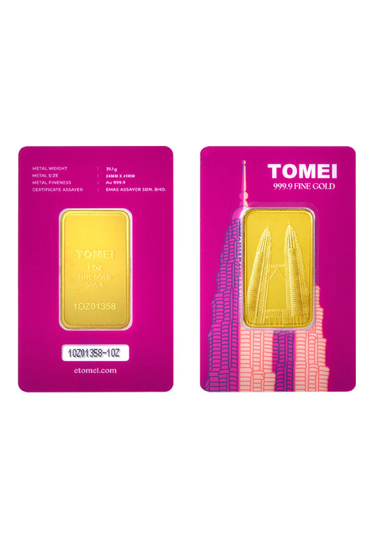 [TOMEI Exclusive] KLCC Twin Towers Gold Bar 1OZ I Fine Gold 9999