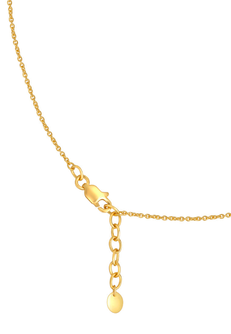 TOMEI Etched Bead Link Necklace, Yellow Gold 916