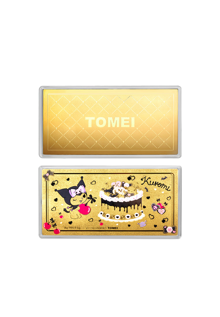 TOMEI X SANRIO Kuromi Gold Foil 1G, Yellow Gold 9999