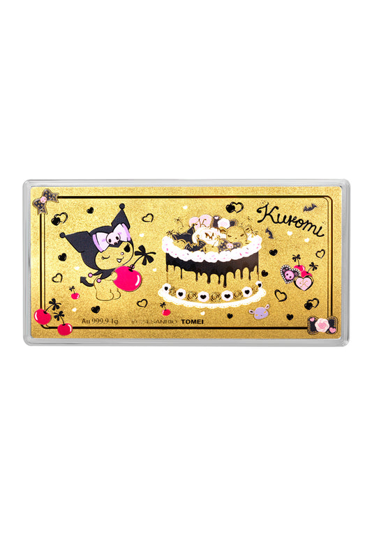 TOMEI X SANRIO Kuromi Gold Foil 1G, Yellow Gold 9999