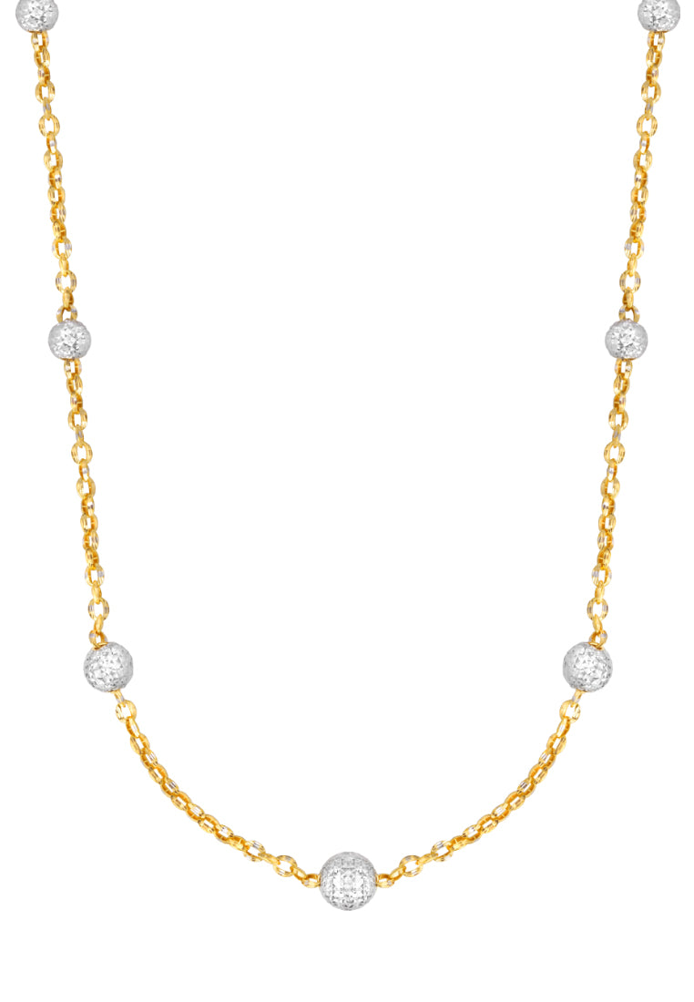 TOMEI Elongated Statement Bead Necklace, Yellow Gold 916