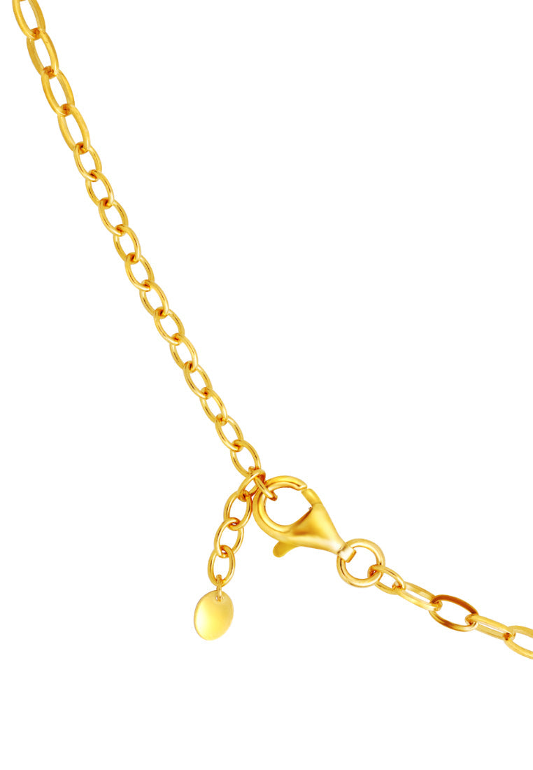 TOMEI Etched Quartet Chain Link Necklace, Yellow Gold 916