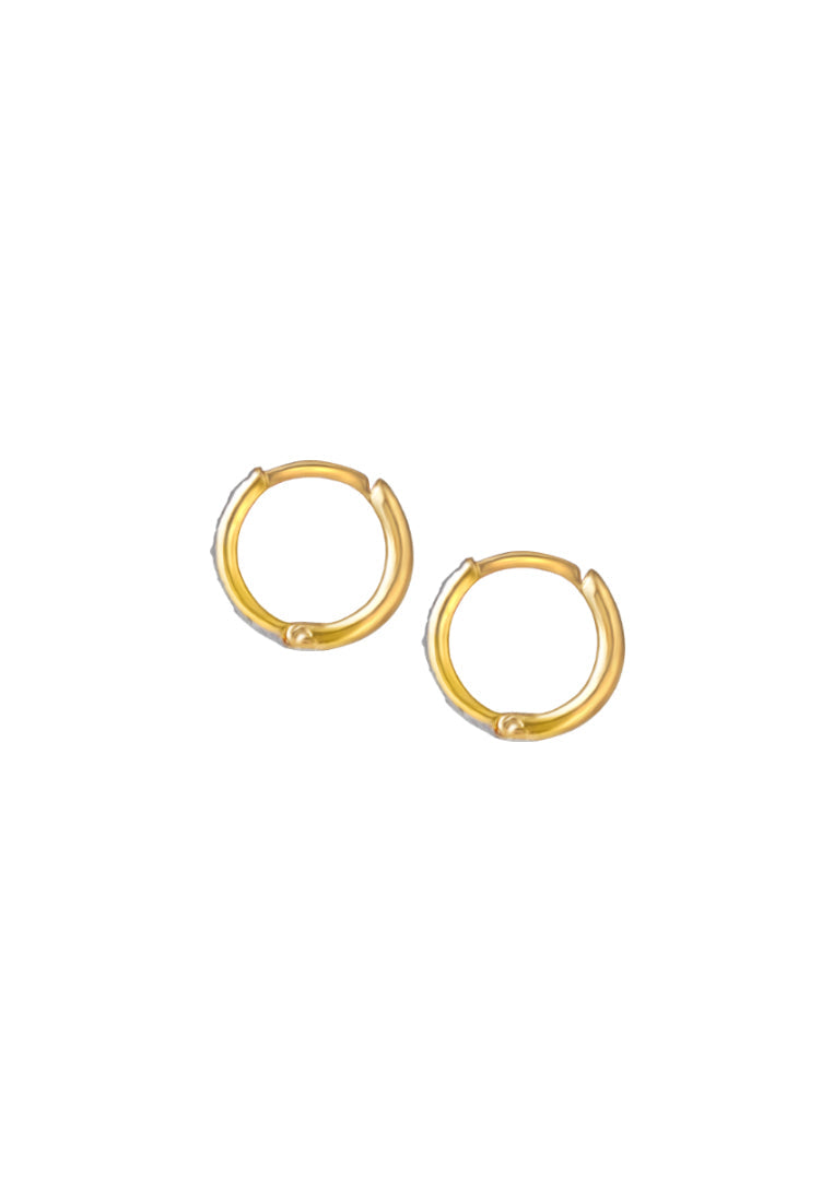 TOMEI Dual Tone Hoop Earrings, Yellow Gold 916