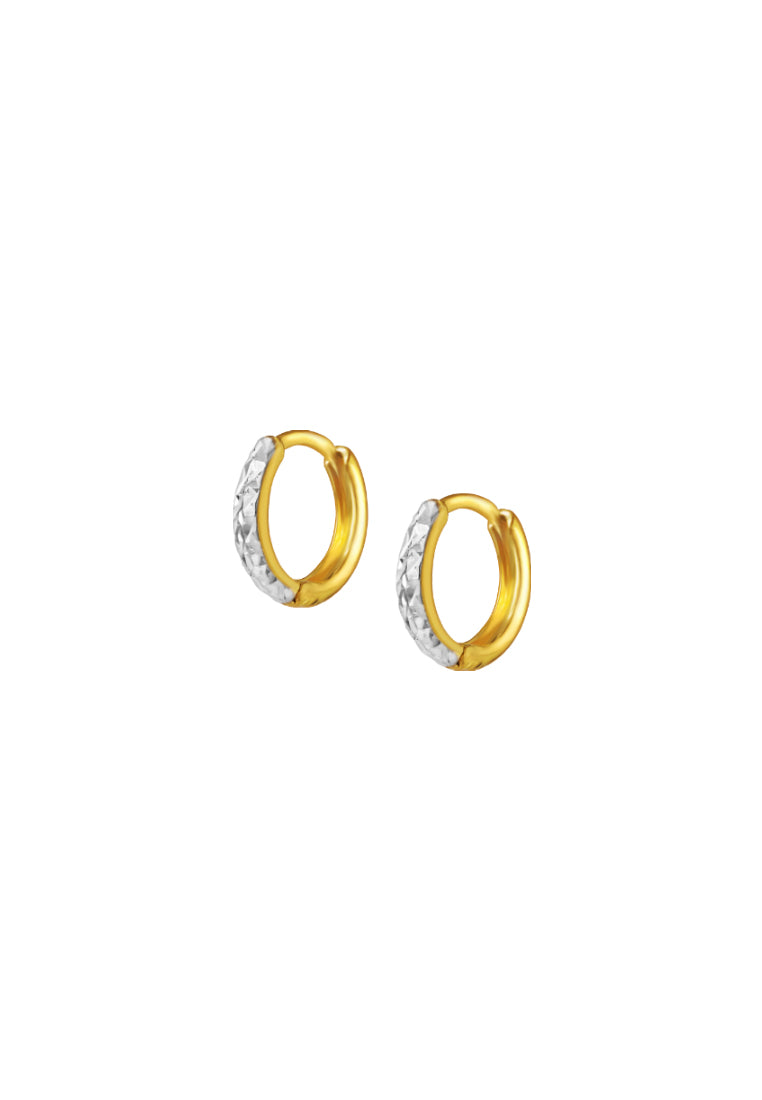 TOMEI Dual Tone Hoop Earrings, Yellow Gold 916