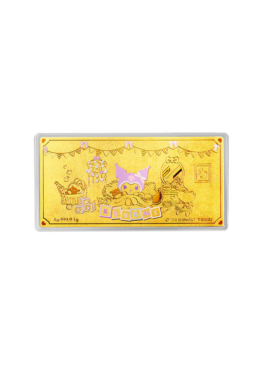 TOMEI X Sanrio Kuromi Kid Room Gold Foil 1G, Yellow Gold 9999