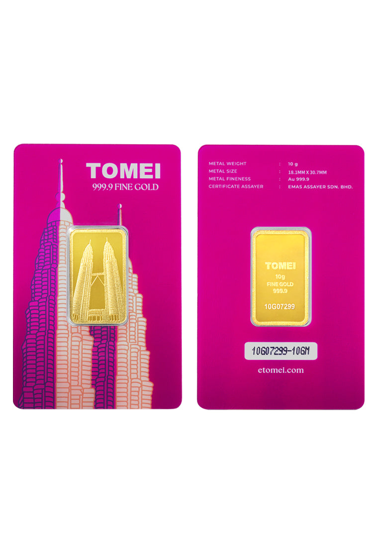 [TOMEI Exclusive] KLCC Twin Towers Gold Bar 10G | Fine Gold 9999