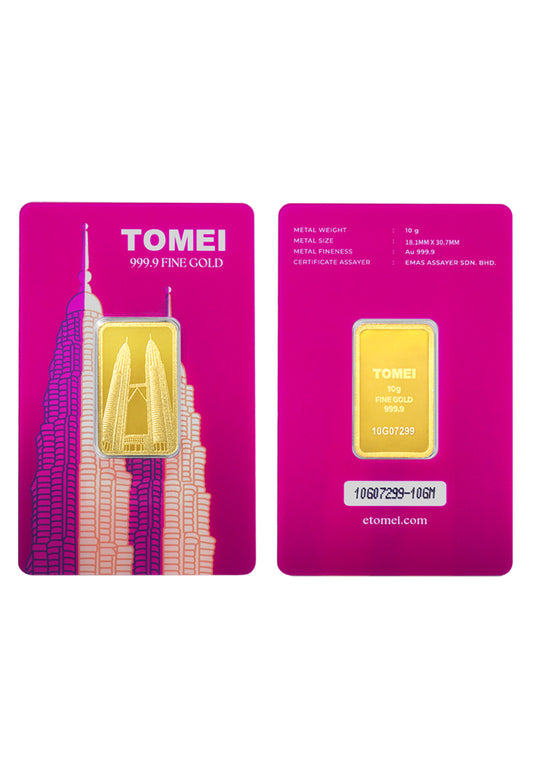 [TOMEI Exclusive] KLCC Twin Towers Gold Bar 10G | Fine Gold 9999