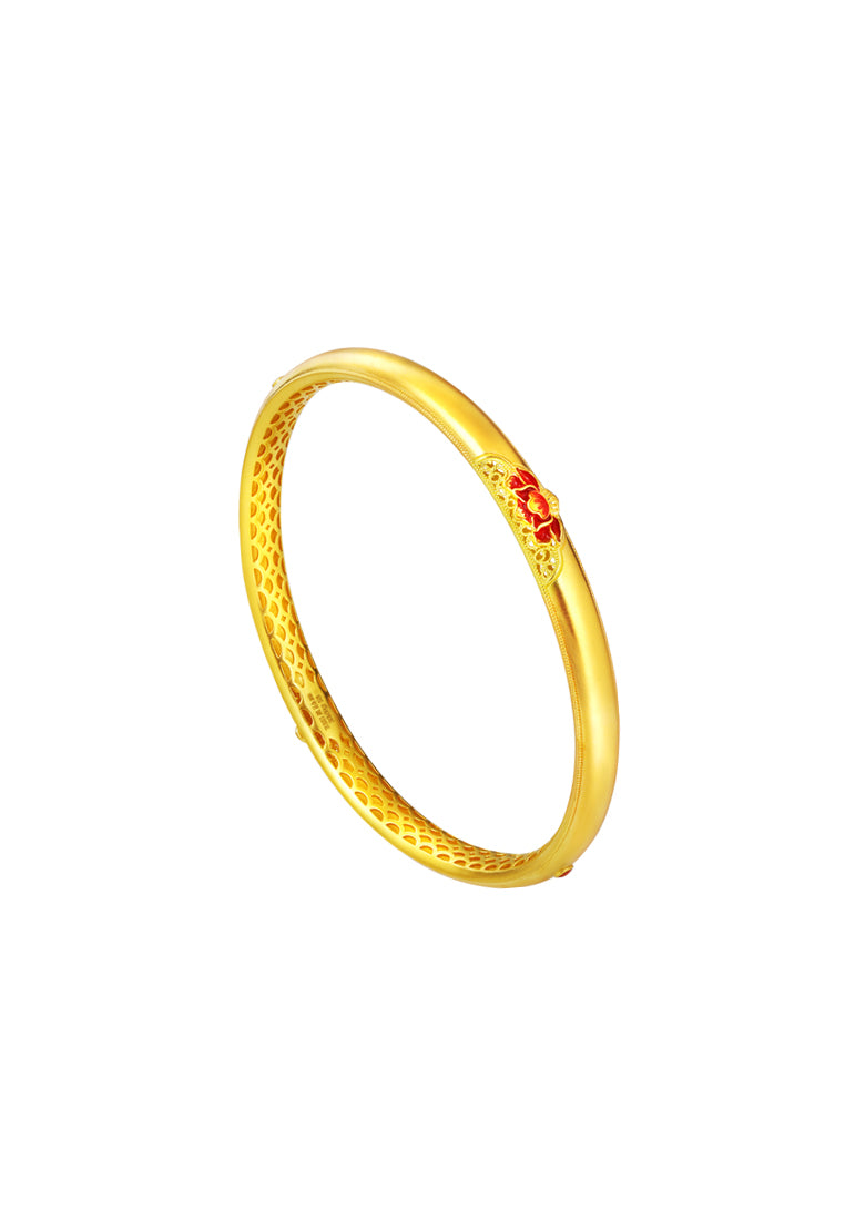 TOMEI x Xifu [国色芳华] Peony Collection, Bangle Yellow Gold 999