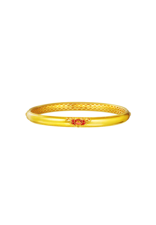TOMEI x Xifu [国色芳华] Peony Collection, Bangle Yellow Gold 999