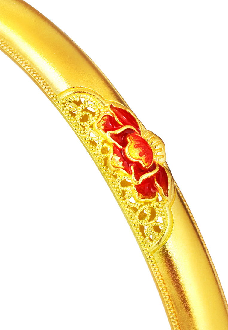 TOMEI x Xifu [国色芳华] Peony Collection, Bangle Yellow Gold 999