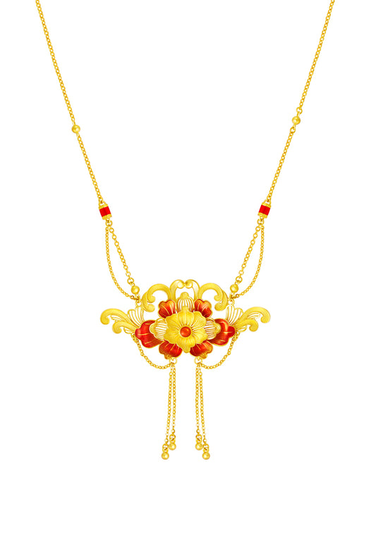 TOMEI x Xifu [国色芳华] Peony Collection, Necklace Yellow Gold 999