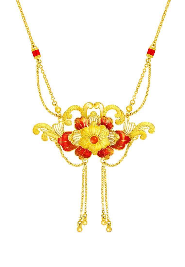TOMEI x Xifu [国色芳华] Peony Collection, Necklace Yellow Gold 999
