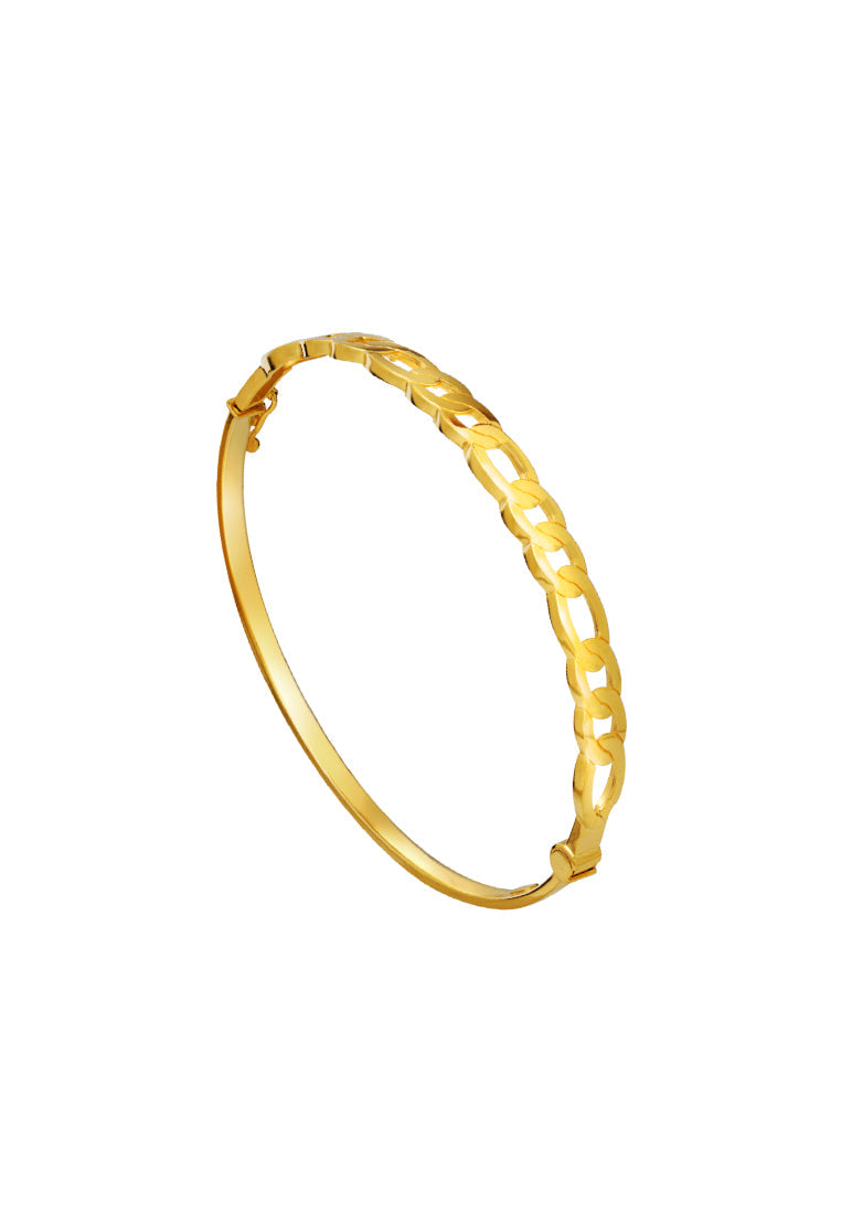 TOMEI Oval-Link Bangle, Yellow Gold 916