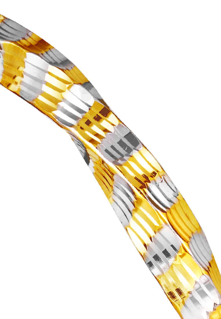 TOMEI Dual-Tone Twisted Bangle, Yellow Gold 916