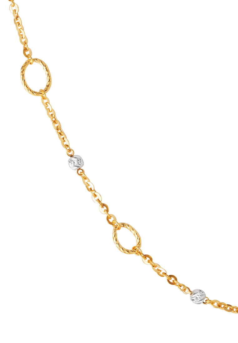 TOMEI Dual-Tone Long Necklace, Yellow Gold 916