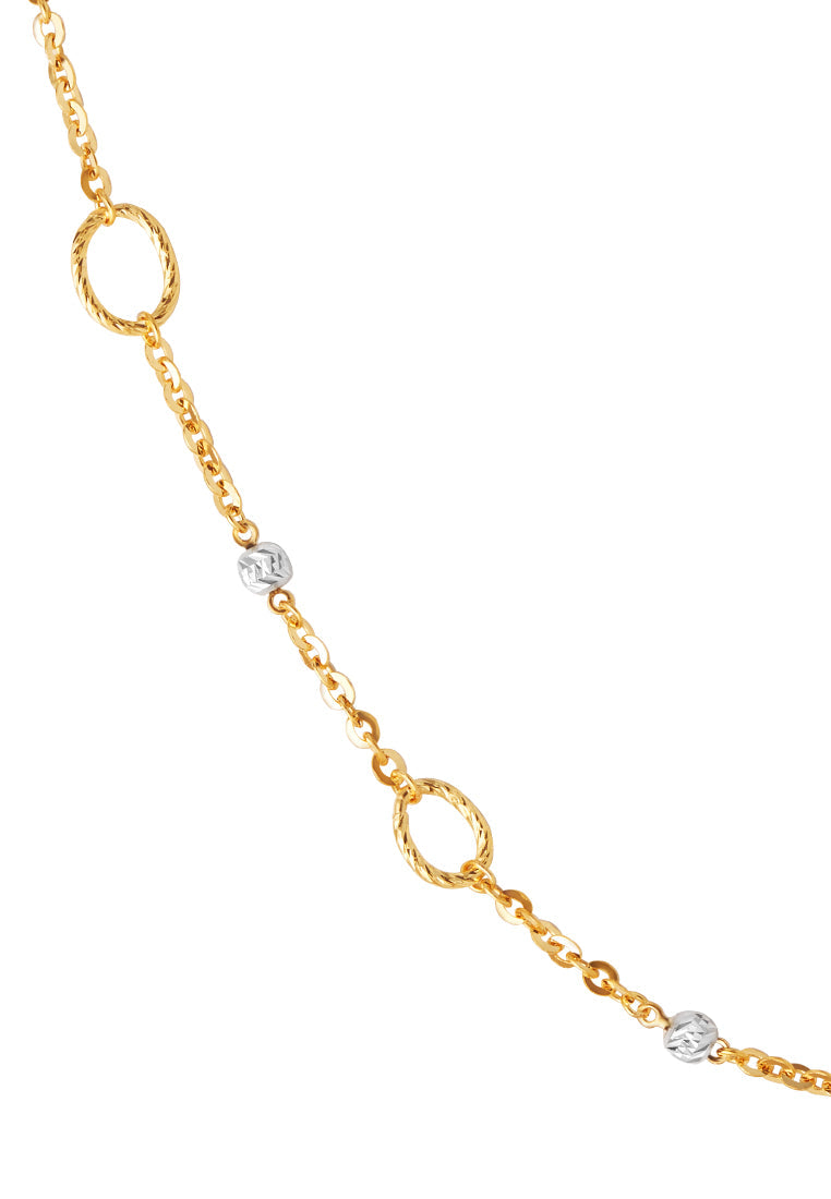 TOMEI Dual-Tone Long Necklace, Yellow Gold 916