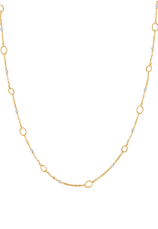 TOMEI Dual-Tone Long Necklace, Yellow Gold 916