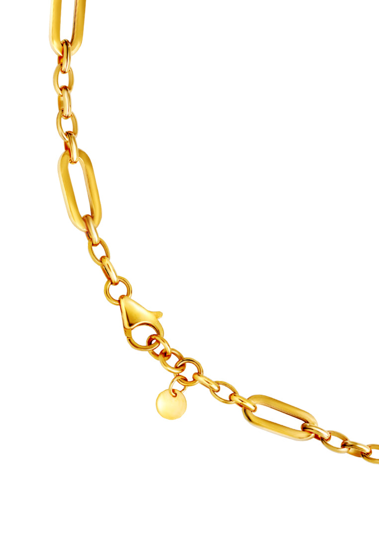 TOMEI Lusso Italia Chain Linked Heart Necklace, Yellow Gold 916