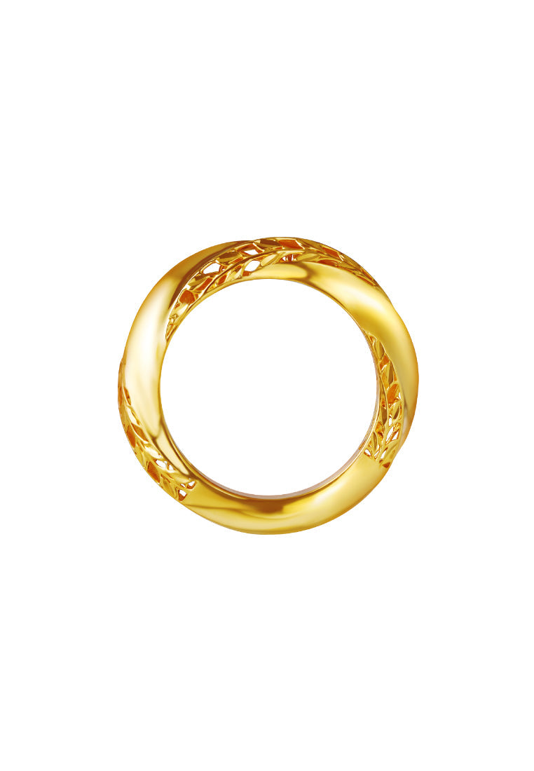 TOMEI Lusso Italia Entwined Filigree Leaf Ring, Yellow Gold 916