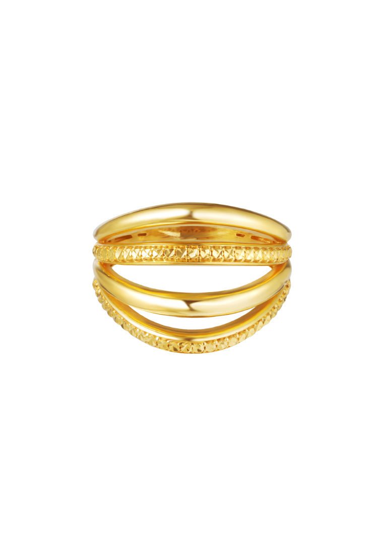 TOMEI Lusso Italia Quadruple Harmony Ring, Yellow Gold 916