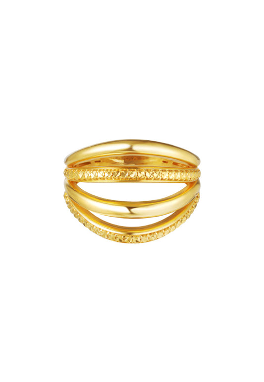 TOMEI Lusso Italia Quadruple Harmony Ring, Yellow Gold 916