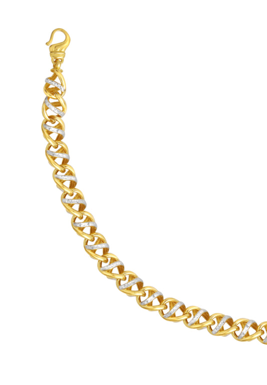 TOMEI Dual-Tone Spiral Bracelet, Yellow Gold 916