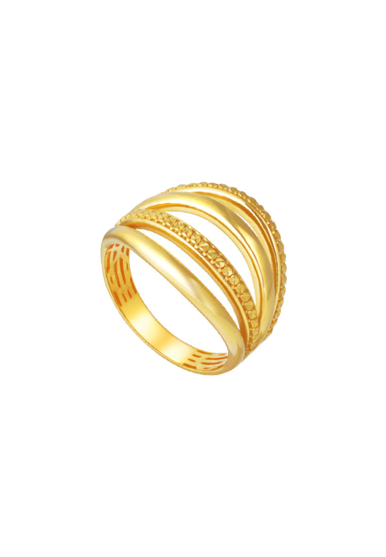 TOMEI Lusso Italia Quadruple Harmony Ring, Yellow Gold 916