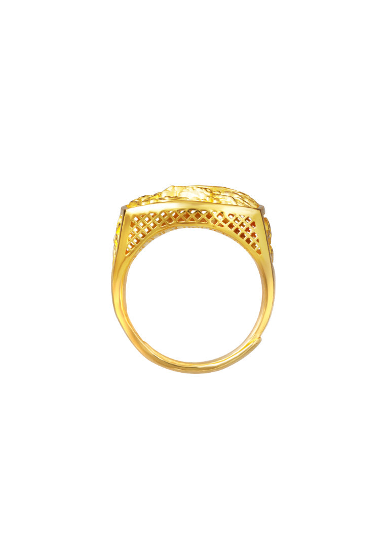 TOMEI Dragon Men Ring, Yellow Gold 999