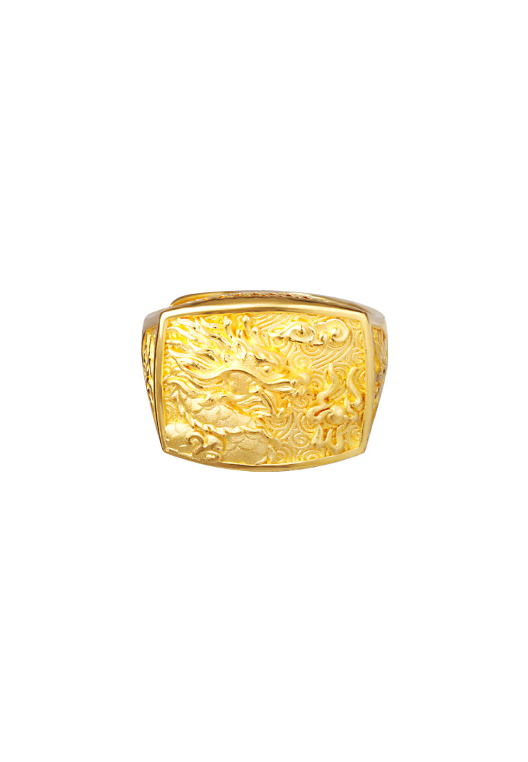 TOMEI Dragon Men Ring, Yellow Gold 999