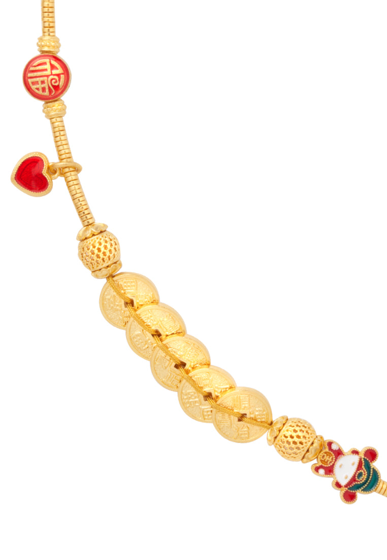 TOMEI Symbol Of Fortune Bracelet, Yellow Gold 999