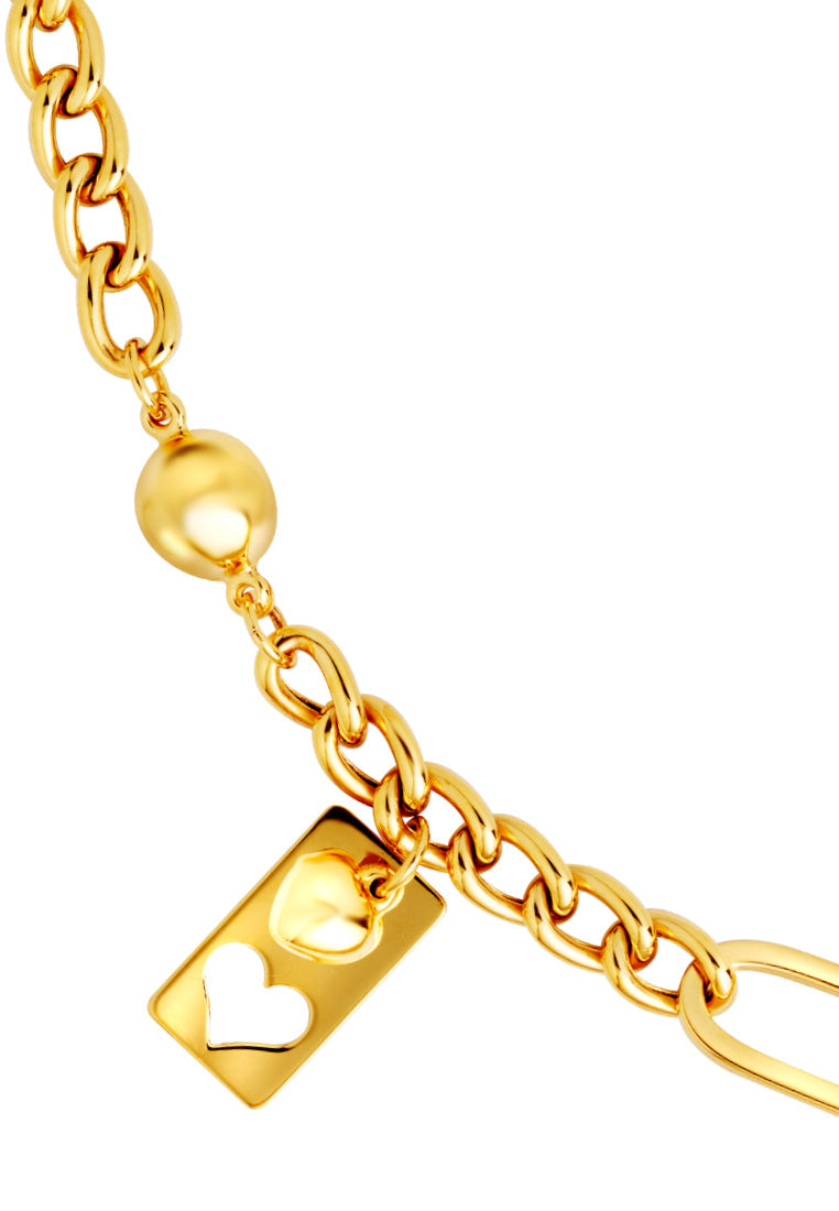 TOMEI Lusso Italia Love Badge Bracelet, Yellow Gold 916