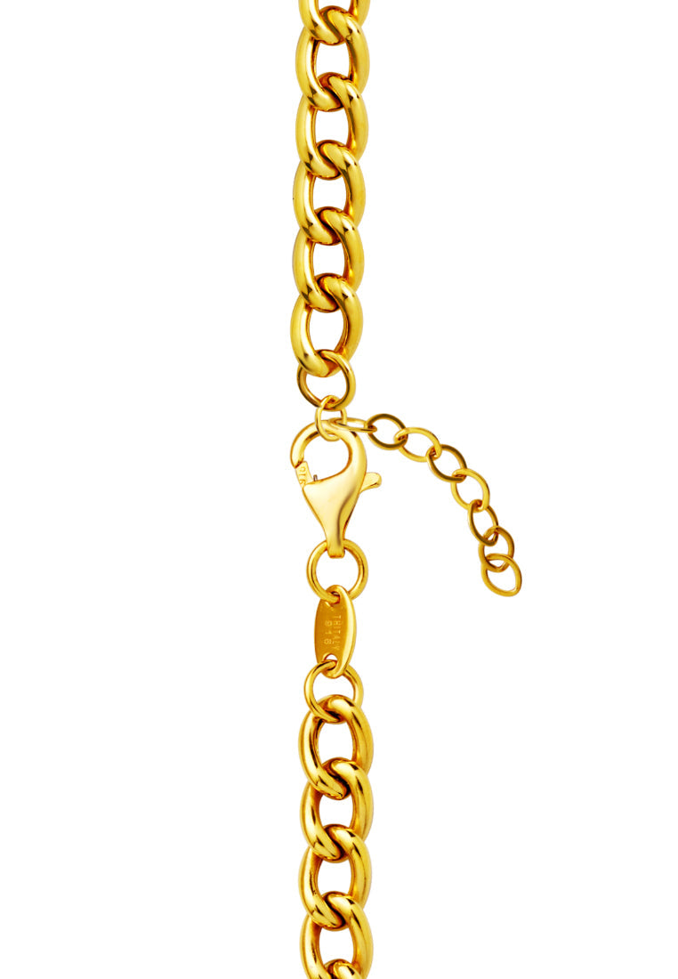 TOMEI Lusso Italia Love Badge Bracelet, Yellow Gold 916