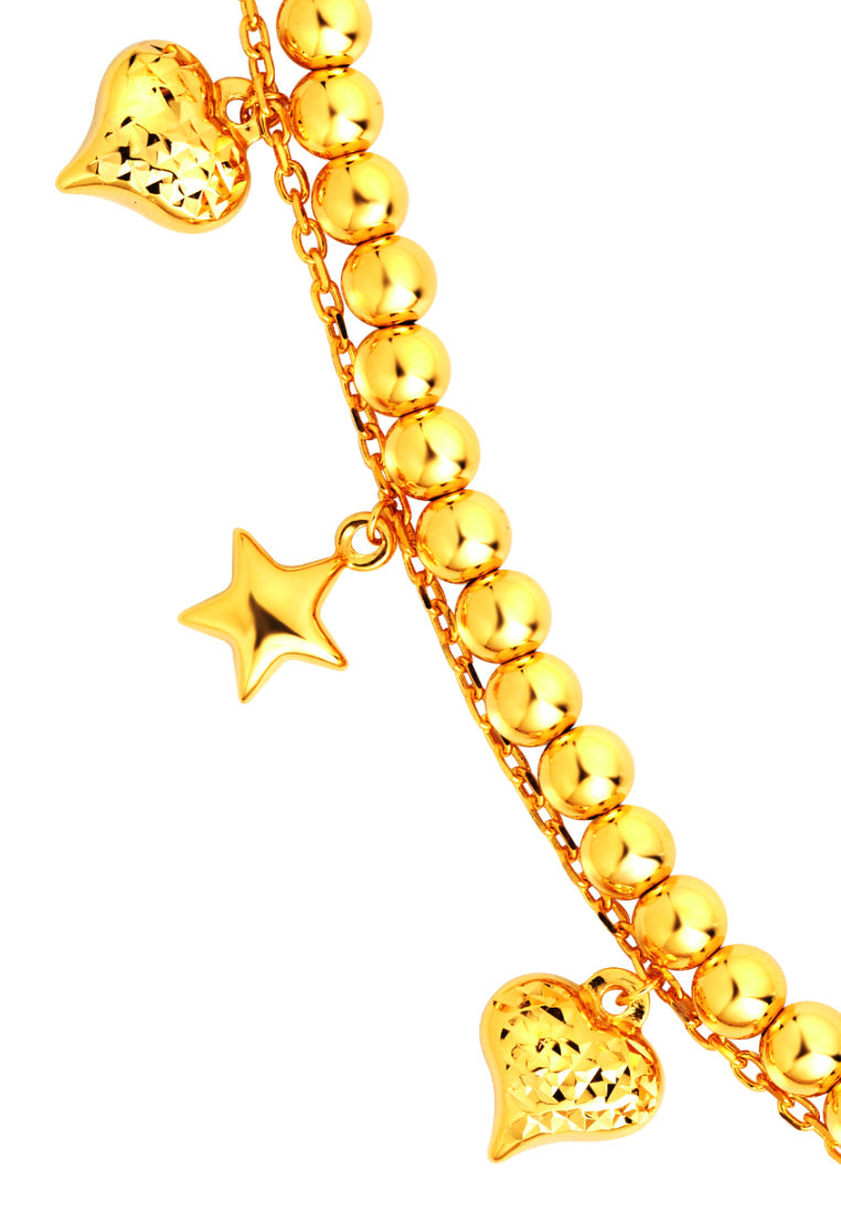 TOMEI Galaxy Love Bracelet, Yellow Gold 916