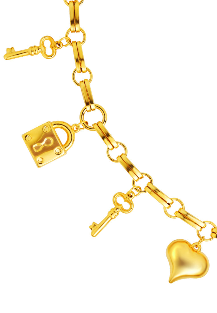 TOMEI Lusso Italia Love Lock Bracelet, Yellow Gold 916