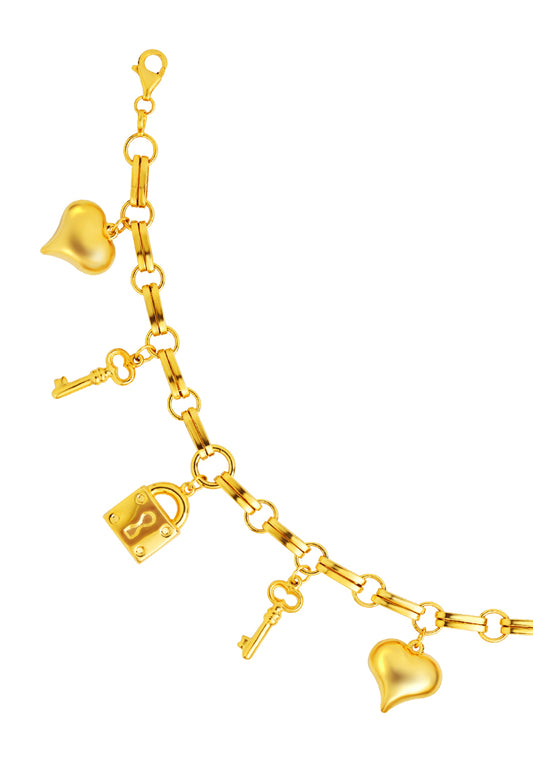TOMEI Lusso Italia Love Lock Bracelet, Yellow Gold 916