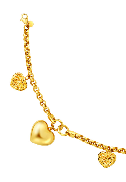 TOMEI I-Love-U Bracelet, Yellow Gold 916