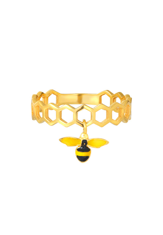 TOMEI Lusso Italia Bee Ring, Yellow Gold 916