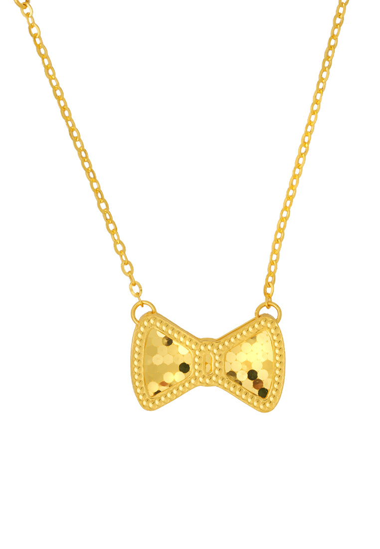 TOMEI Sparkling  Bow Tie Necklace, Yellow Gold 999 (5G)