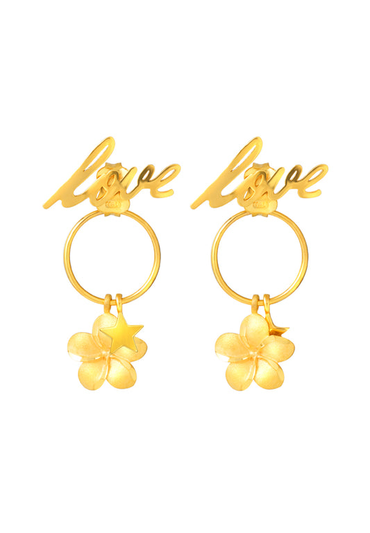 TOMEI Lusso Italia Love In The Air Earrings, Yellow Gold 916