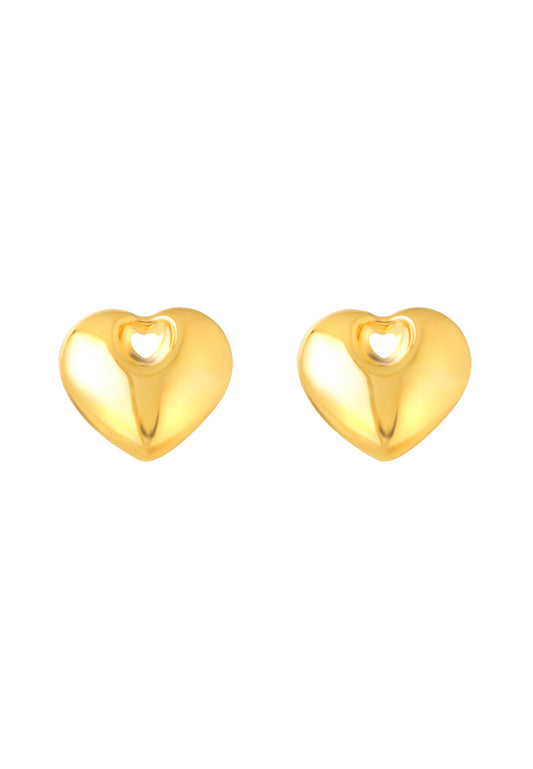 TOMEI Lusso Italia Sweet Heart Earrings, Yellow Gold 916