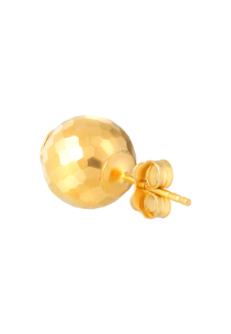 TOMEI Lusso Italia Laser Ball Earrings, Yellow Gold 916