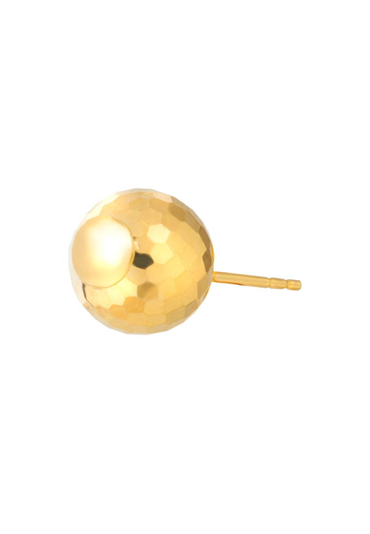 TOMEI Lusso Italia Laser Ball Earrings, Yellow Gold 916