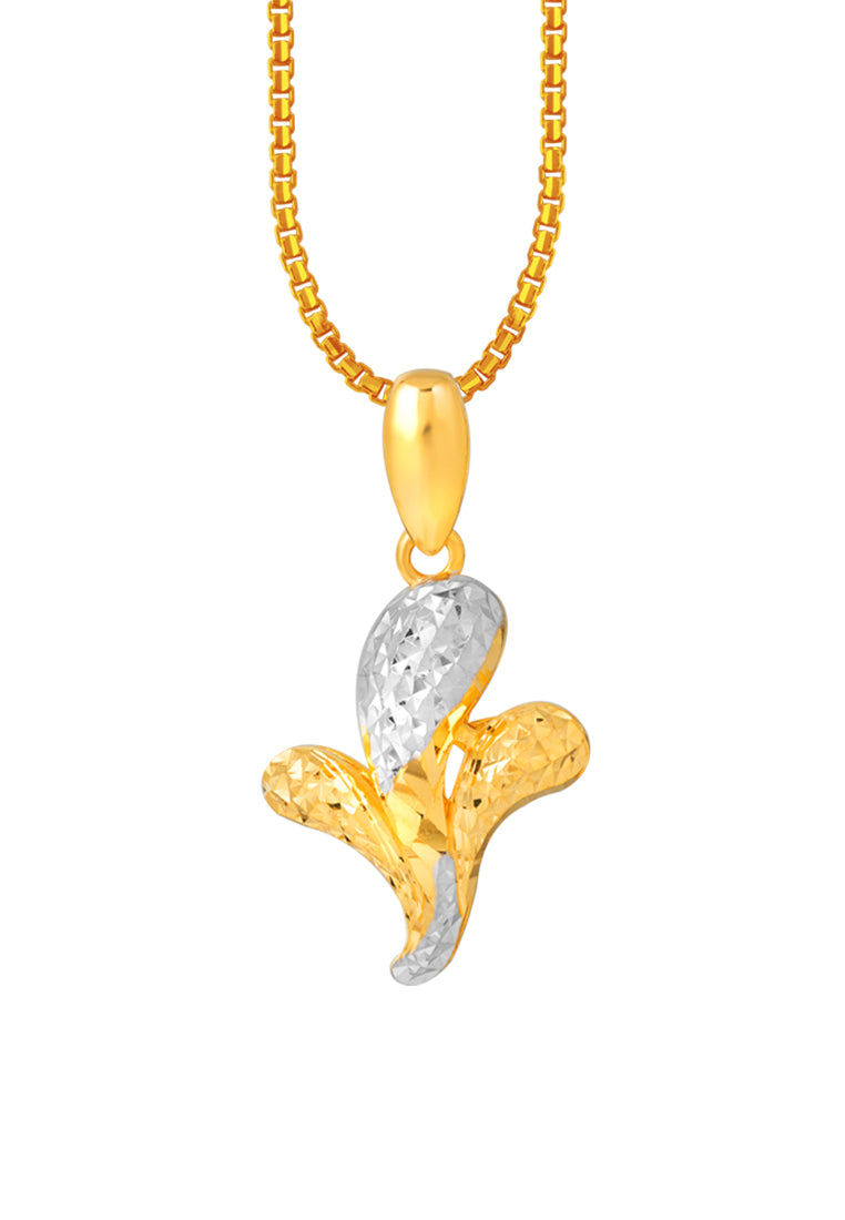 TOMEI Dual-Tone Mini Blossom Pendant, Yellow Gold 916