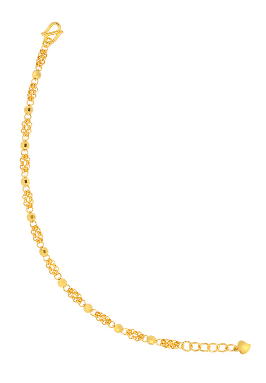 TOMEI Interlinking Beads Bracelet, Yellow Gold 999