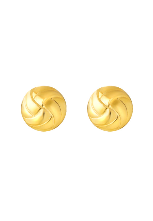 TOMEI Lusso Italia Button Earrings, Yellow Gold 916